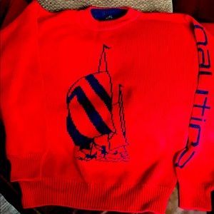 Nautica Med Red Sailboat sweater